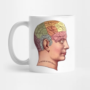 A Picture of Good Health - Vintage Brain Mapping Illustration Mug